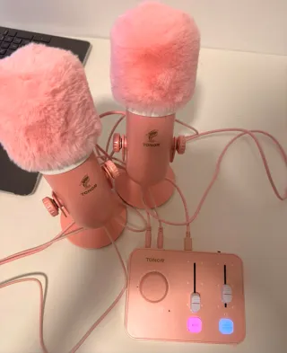 TONOR ASMR Micrófonos Condensador Rosa