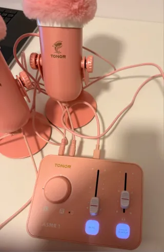 TONOR ASMR Micrófonos Condensador Rosa