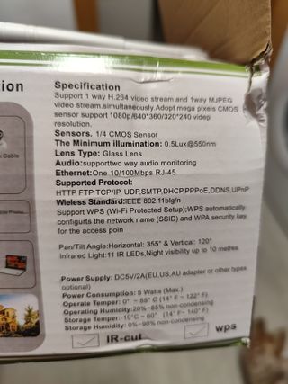 Cámara Vigilancia WiFi HD + Audio
