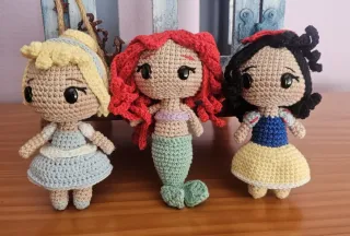 3 Amigurumis Princesas Disney