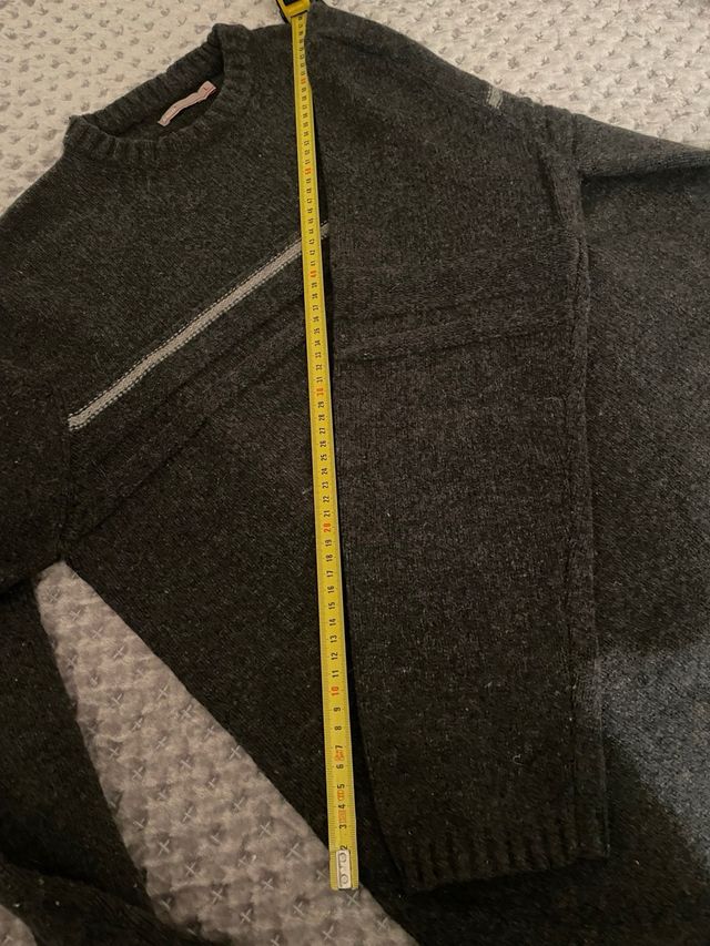 Maglione Uomo Girocollo Lana Grigio Taglia L