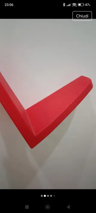 Mensola angolare rossa Ikea Mammut vintage