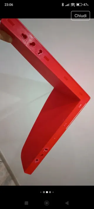 Mensola angolare rossa Ikea Mammut vintage