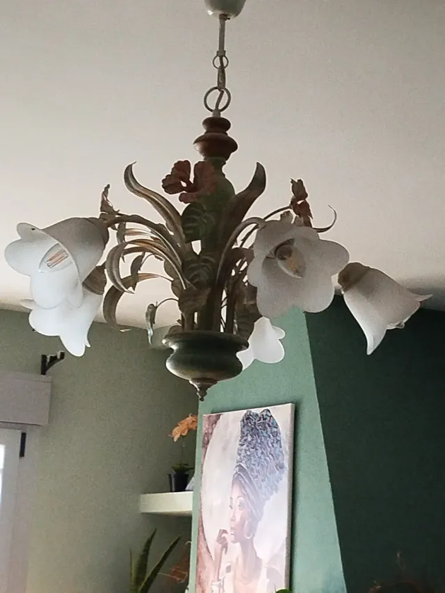 Lámparas de techo madera, metal y cristal