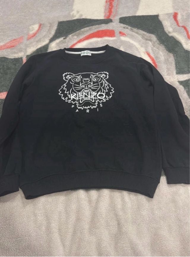 Sudadera Kenzo Negra con Logo Tigre