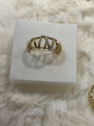 Anillo Laminado 14k con Circonitas