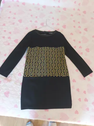 Abito tubino donna nero e giallo