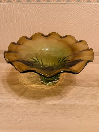 Jarrón de cristal verde