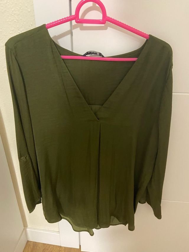 Camisa verde manga larga