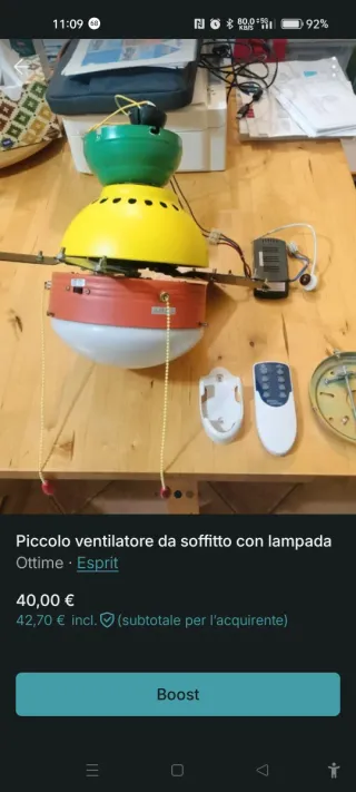 Ventilatore da soffitto con lampada