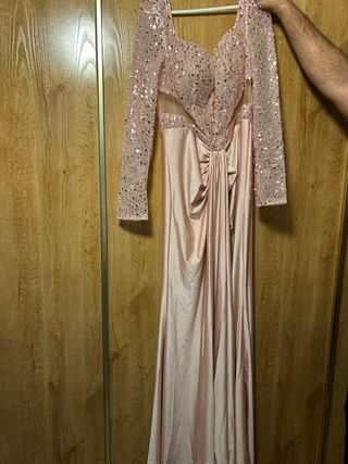 Vestido de fiesta rosa lentejuelas 