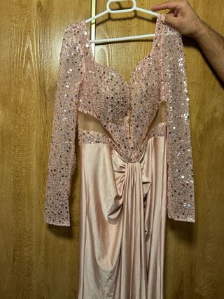 Vestido de fiesta rosa lentejuelas 