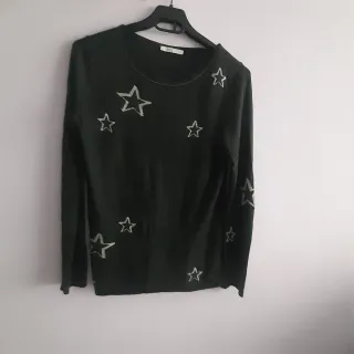 Jersey vintage gris con estrellas plateadas