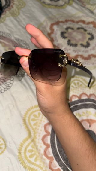 Gafas de sol Cartier Negro y Dorado