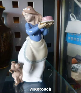 Figura Nao con perro y pastel