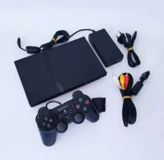 Consola PS2 Slim Negra + Mando y Cables