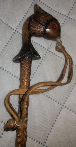 Mango paraguas madera pez vintage 28cm