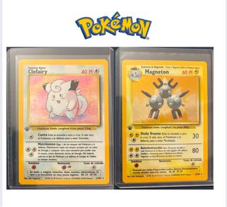 Cartas Pokémon Clefairy & Magneton Base Set 1 ed.