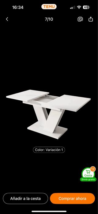 Mesa comedor extensible moderna. sin sillas.