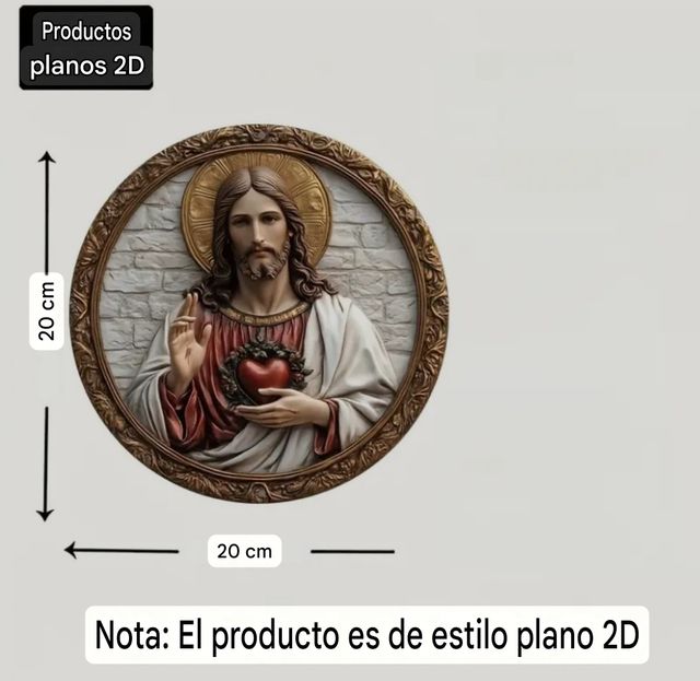 Placa Sagrado Corazón de Jesús. 20cm