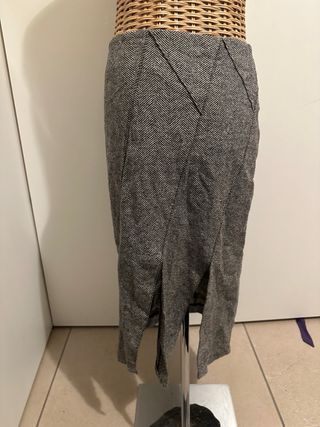 Gonna lana, seta e poliestere