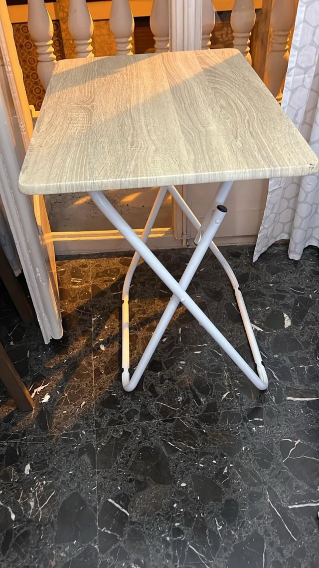 Mesa plegable madera y metal