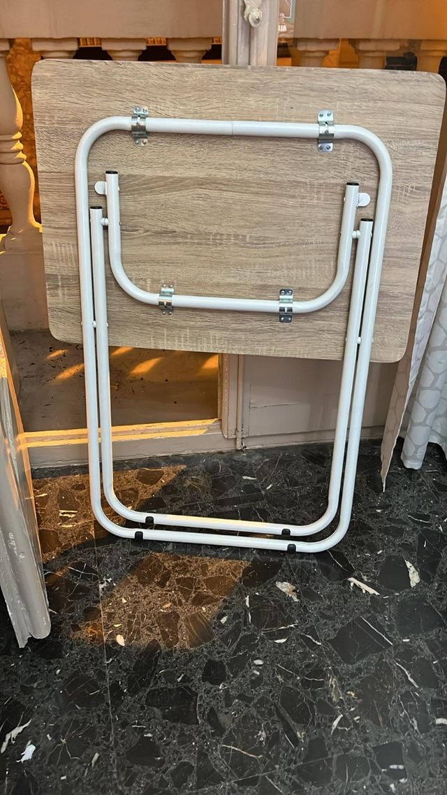 Mesa plegable madera y metal