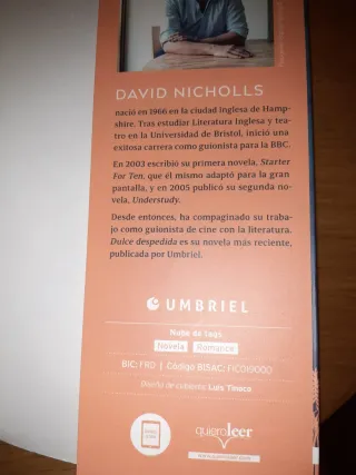NOVELA "DULCE DESPEDIDA" DE DAVID NICHOLLS