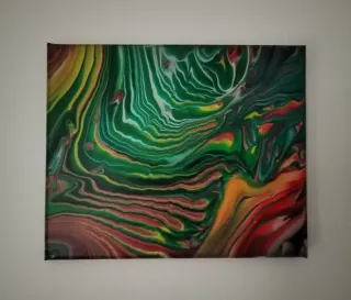 Acrílico sobre lienzo abstracto multicolor