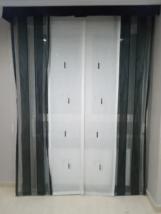 Cortinas de tela a rayas