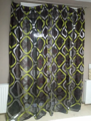 Cortinas de tela a rayas