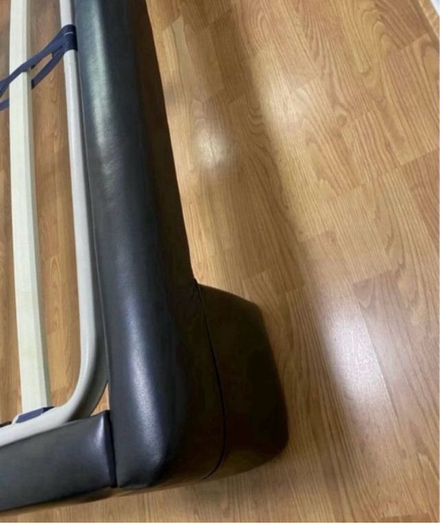 Estructura Cama Piel Negra + Colchón