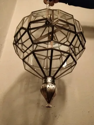 Lámpara árabe colgante cristal y metal