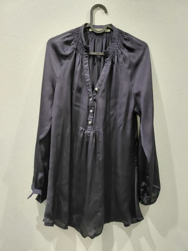 Camisa Zara Negra Escote Abierto