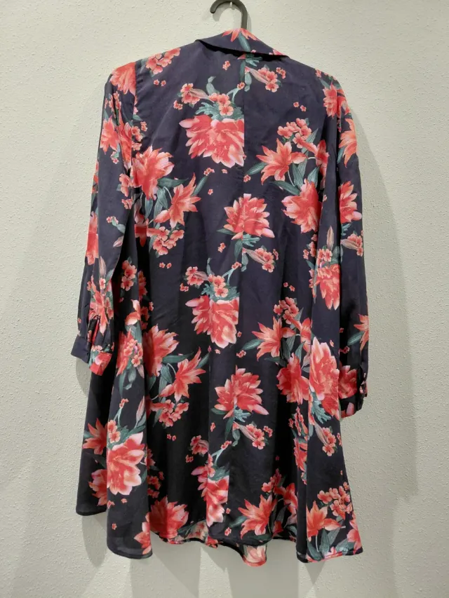 Vestido camisero Zara estampado flores