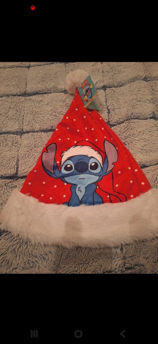 Gorro Lilo Stitch Disney Terciopelo Rojo Nuevo