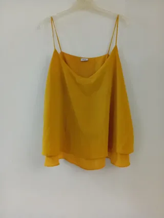 Camiseta tirantes amarilla mujer