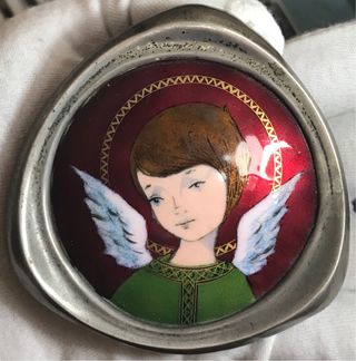 Cuadro Plata Grande Esmaltado Ángel + Regalo