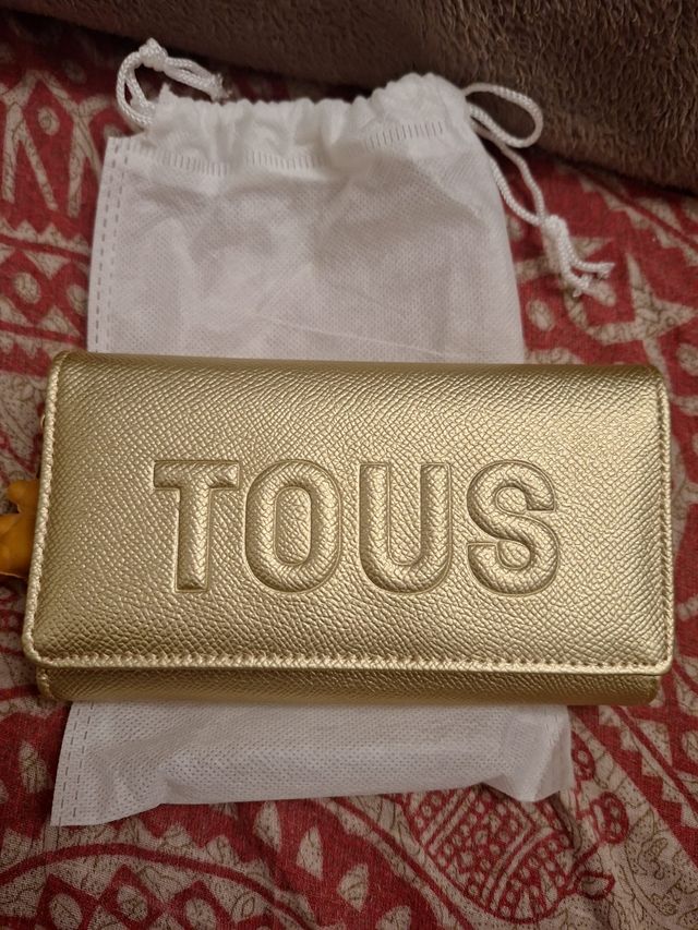Cartera Tous Dorada Doble Nueva