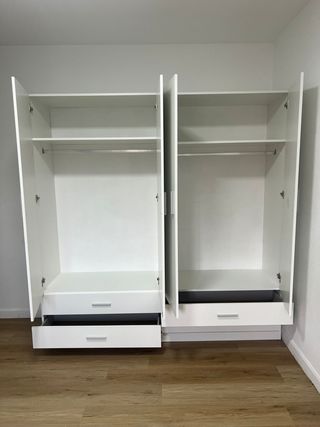 Armario 4 puertas 4 cajones blanco 2x2 ropero