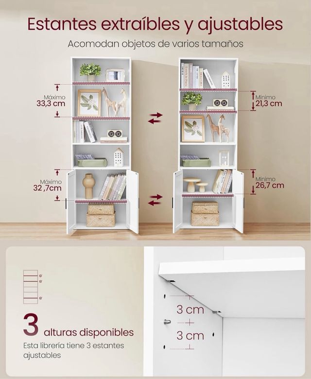 Estantería blanca con puertas