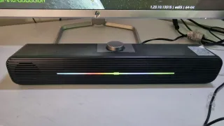 Barra de Sonido PC Negra con Luces LED