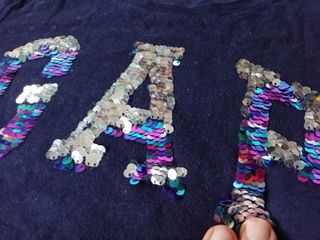 Camiseta GAP bordado y LENTEJUELAS niña ORIGINAL