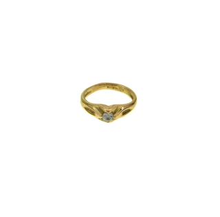 Anillo Solitario Bebé Oro 18k Circonita