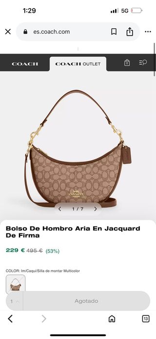 Bolso Hombro Aria Jacquard Coach
