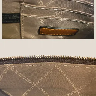 Mala Michael Kors castanha e dourada