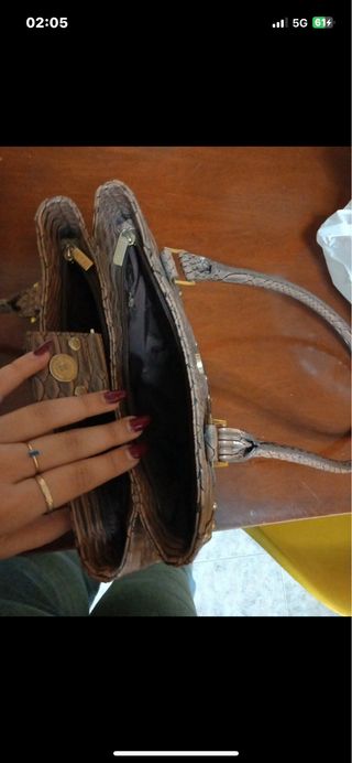 borsa da spalla in ecopelle effetto coccodrillo