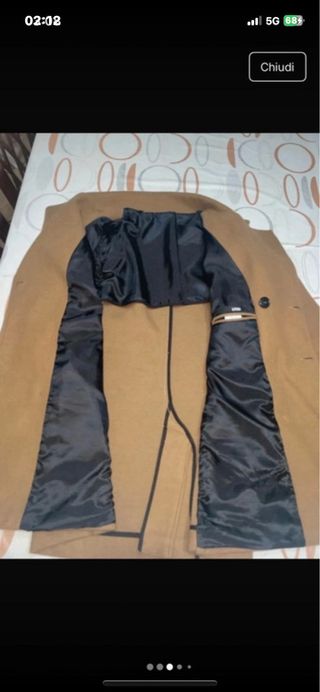 Cappotto doppiopetto corto uomo marrone