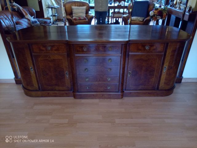 Mueble de salón vintage madera nogal con espejo !!