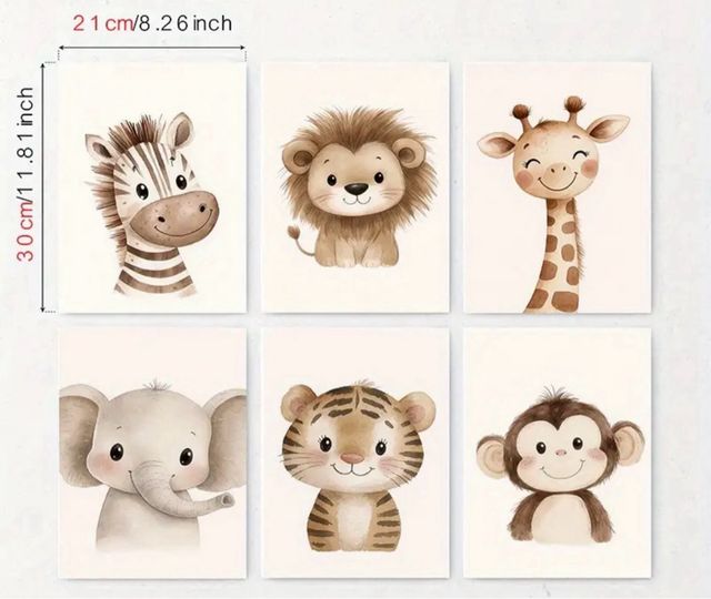 3 Teli Decorativi per Camera del Bambino con Animali